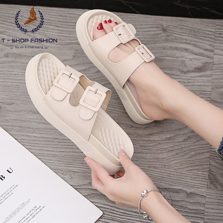 Dép sandal nữ hè 2023, Sandal phối 2 quai, Dép nữ tăng chiều cao 5cm