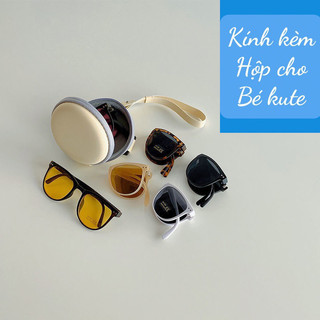 Kính mắt chống tia UV gấp gọn kèm hộp hàng xuất Hàn cho bé trai bé gái phong cách Hàn Quốc size 3-8 tuổi