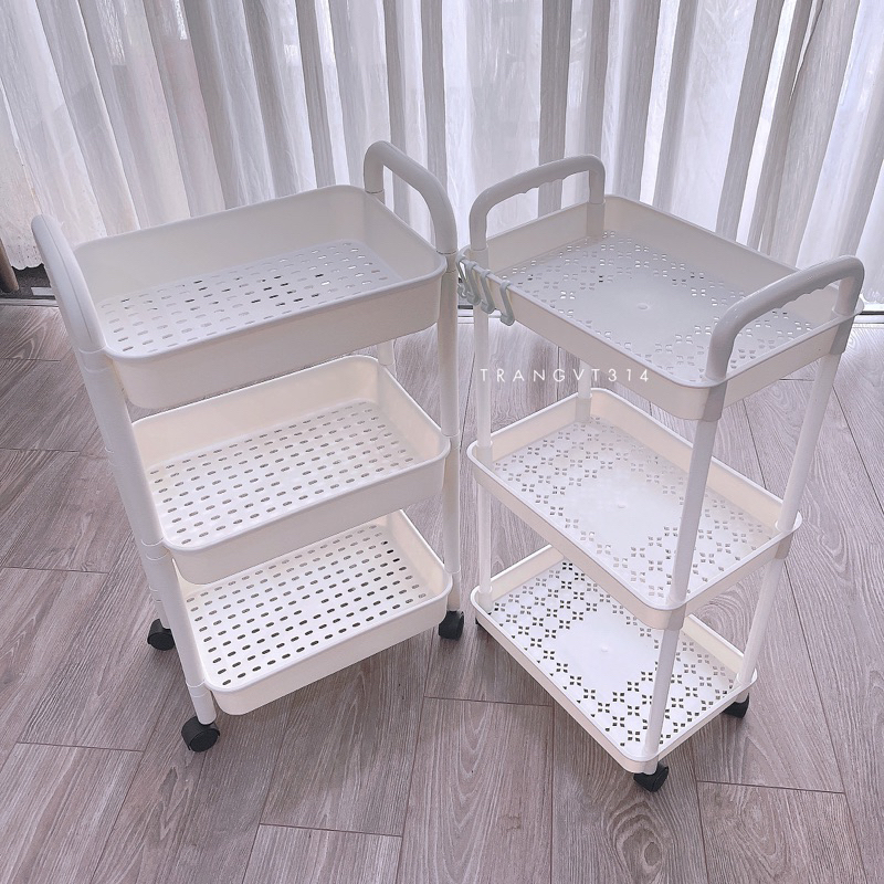 Kệ nhựa xe đẩy đa năng nhiều tầng có bánh xe