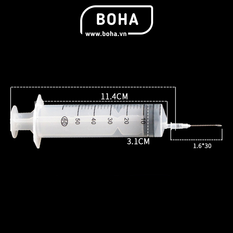 Xilanh kèm theo kim tiêm 60ml, ống tiêm 60ml kèm kim tiêm - XL602