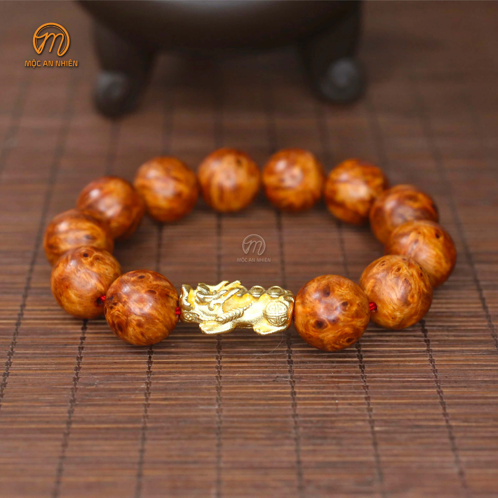 Charm TÌ HƯU bằng đồng thau đúc nguyên khối mạ vàng hàng kĩ đẹp, bền lâu, tì hưu xâu vòng tay TẶNG dây xâu