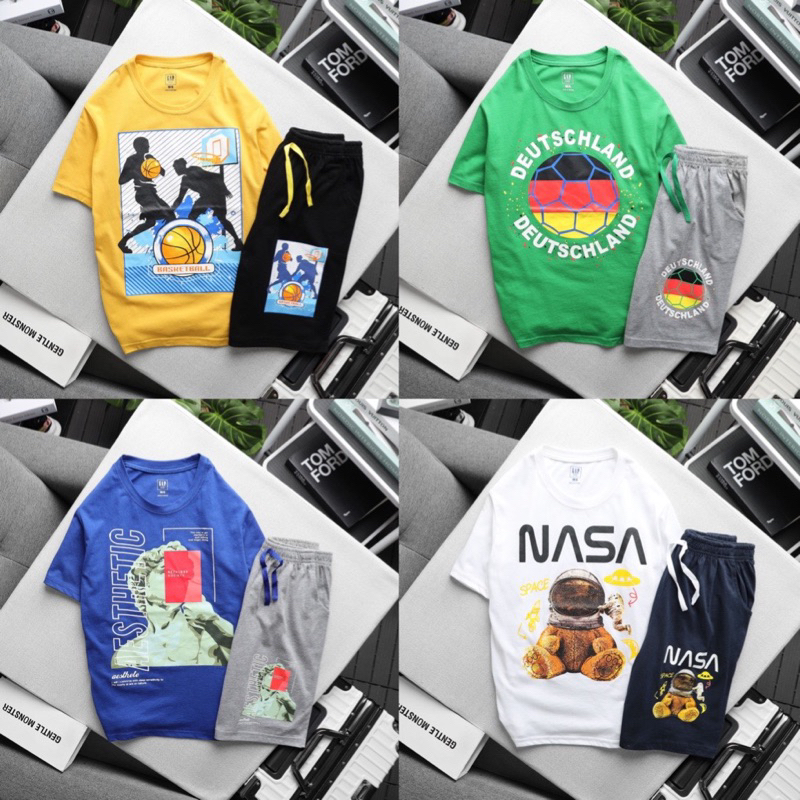 Bộ cotton thun bé trai size đại 23-58kg