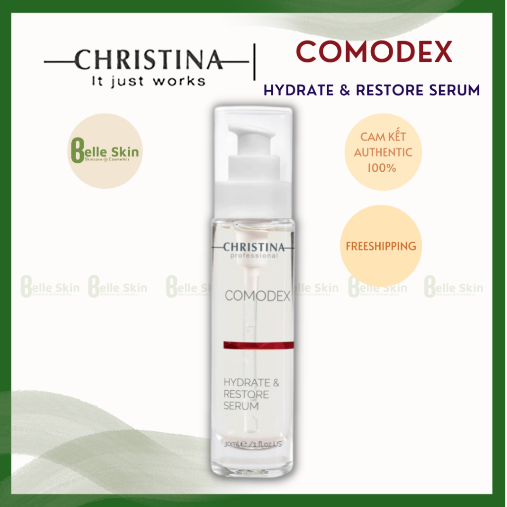 Serum Christina Comodex Hydrate and Restore 30ml - Serum Dưỡng Ẩm, Cấp Nước Dành Cho Da Mụn