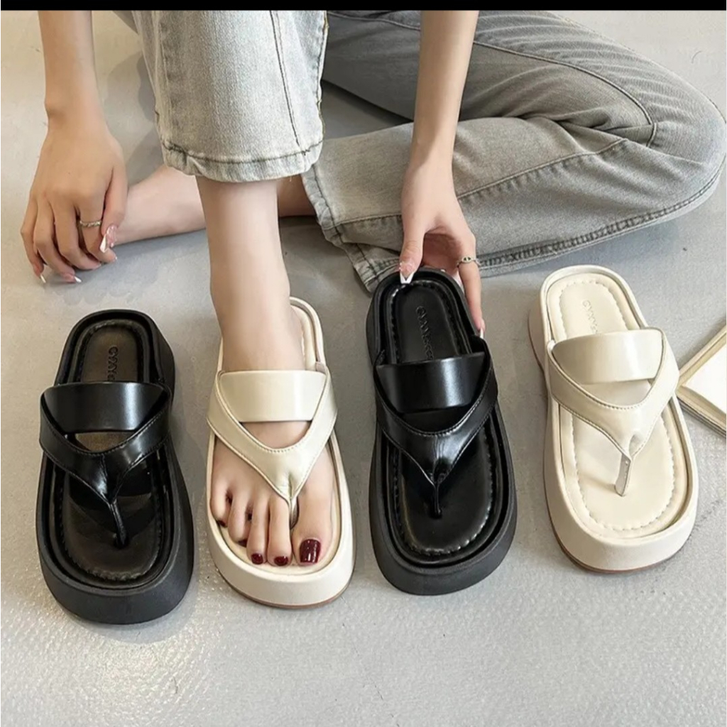Dép lê nữ quai ngang , dép nữ xỏ ngón da mềm ( Form bé lấy tăng lên 1 size )