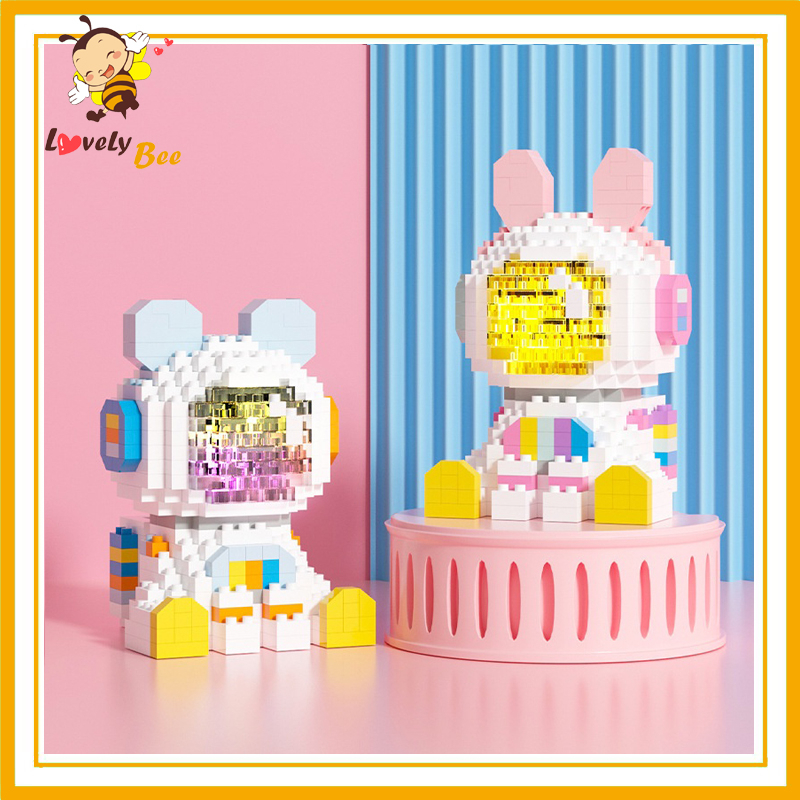 Lego - Đồ Chơi Lắp Ráp Mô Hình Thỏ Phi Hành Gia Andy & Ann Đèn Led Sẵn Pin Full Box 3D
