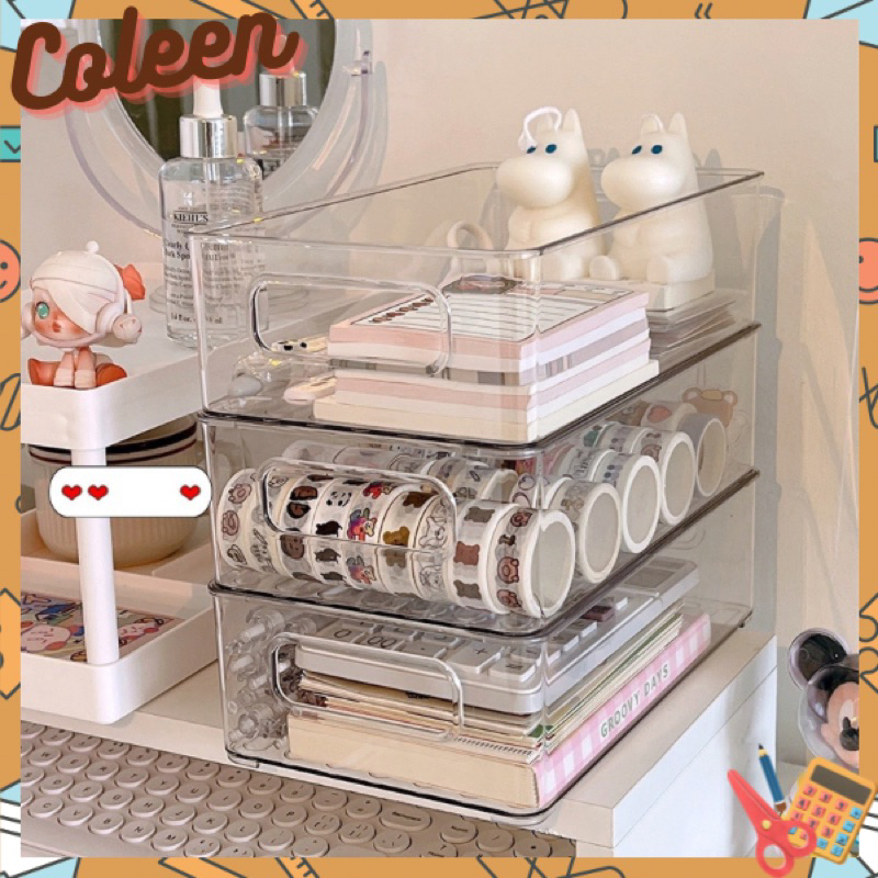 Khay Acrylic chữ nhật trong suốt đựng sách washi chịu lực chắc chắn Giá Đựng đồ đa năng Coleen