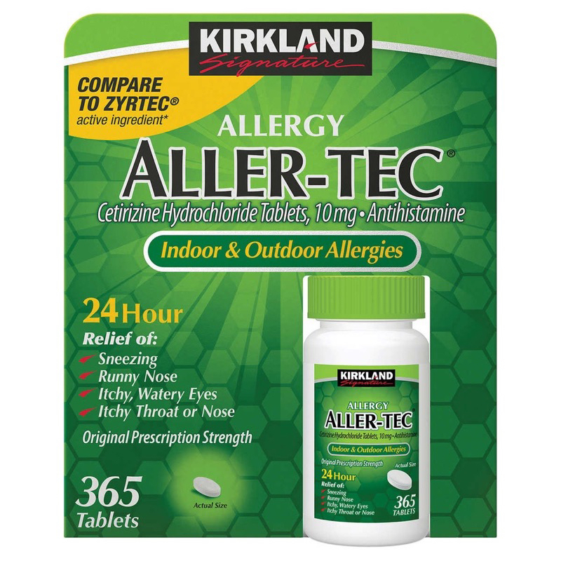 Air Mỹ Date Xa🇺🇸Kirkland Allergy Aller-Tec Indoor & Outdoor Allergies 365v