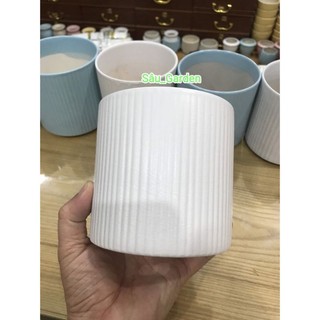 chậu sứ trụ kẻ tăm