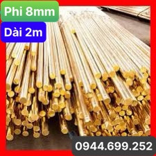 Đồng vàng tròn đặc, phi 8mm, Dài: 2m