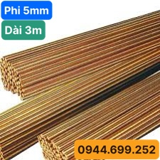 Đồng vàng tròn đặc, Phi 5mm, Dài: 3m