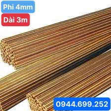 Đồng vàng đặc tròn, phi 4mm, dài: 3m