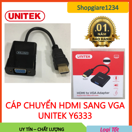 Giá siêu sốc Cáp HDMI to VGA + Audio Unitek (Y6333) - Cáp Unitek Y6333 HÀNG CHÍNH HÃNG BH 12 THÁNG