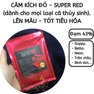 Cám Super Red kích đỏ chuyên dùng cho các dòng cá đỏ - Thức ăn cá cảnh guppy, betta | Hingaostore.