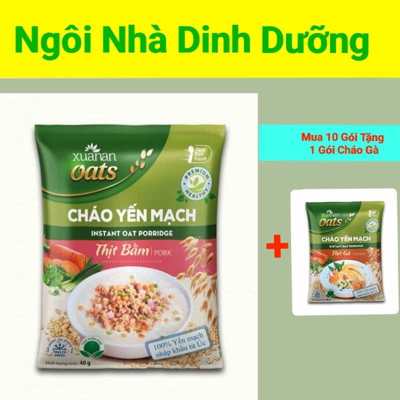 Cháo Yến Mạch Thịt Bầm Xuân An 40g ( Mua 10 Gói Tặng 1 Gói cháo 40g)