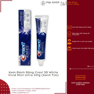 Kem đánh răng crest 3d white vivid mint ultra 147g