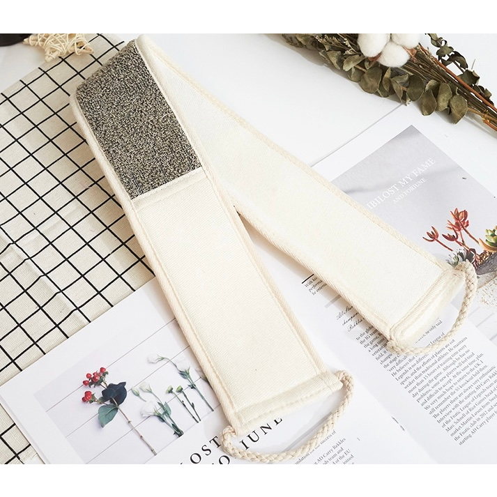 Dây Tắm Chà Lưng Trắng Đen Sợi Lanh Lưới Tẩy Da Chết