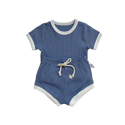 Bộ đồ ngắn tay thun tăm lạnh co giãn, mềm mịn thoáng mát cho bé từ 5kg đến 17kg