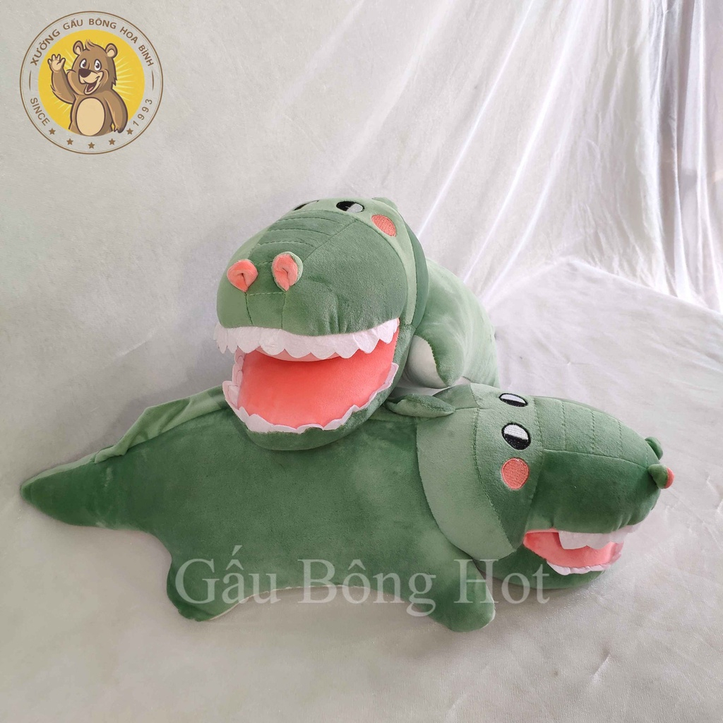 Gấu Bông Cá Sấu Ngáo Cute Chất Liệu Vải Nhung Co Dãn 4 chiều- Thú Nhồi Bông Cá Sấu Mặt Ngáo Mềm Mịn 60 Cm - SANBEO.VN