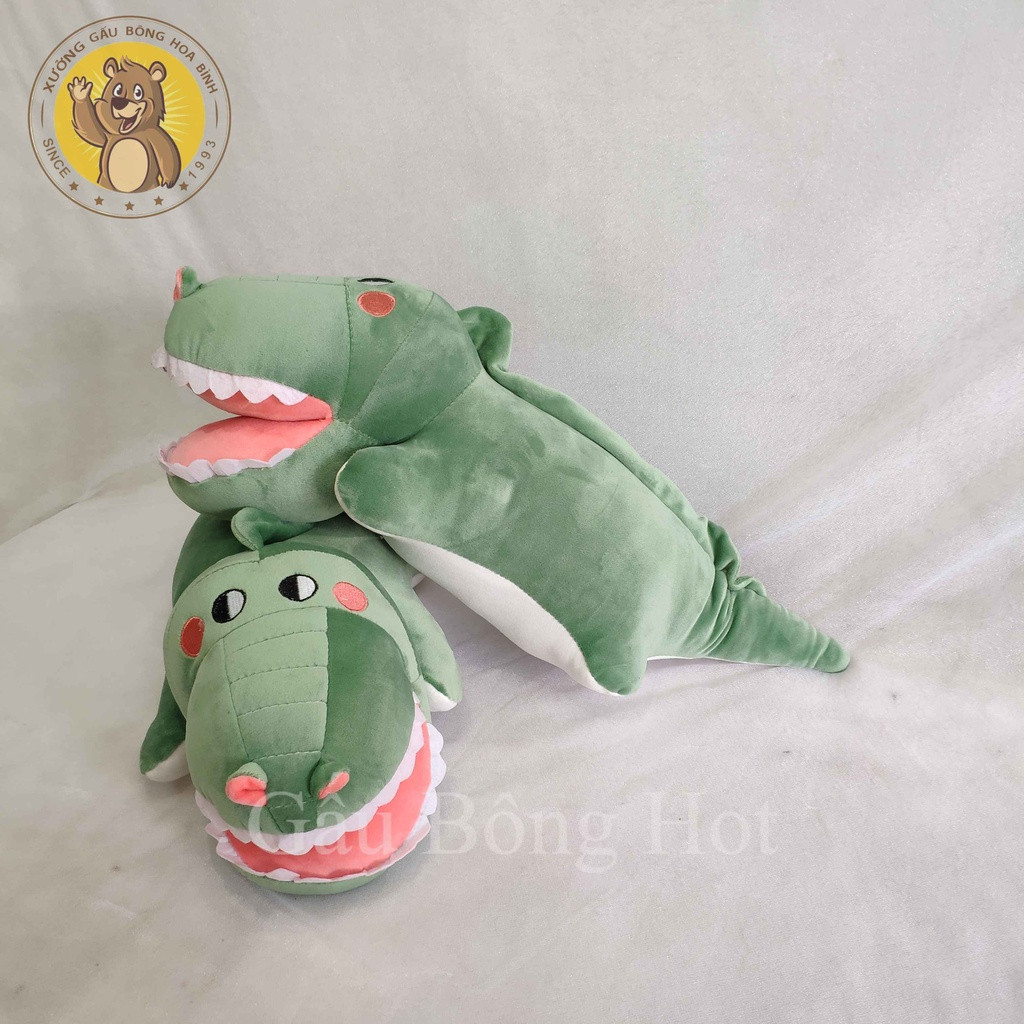 Gấu Bông Cá Sấu Ngáo Cute Chất Liệu Vải Nhung Co Dãn 4 chiều- Thú Nhồi Bông Cá Sấu Mặt Ngáo Mềm Mịn 60 Cm - SANBEO.VN
