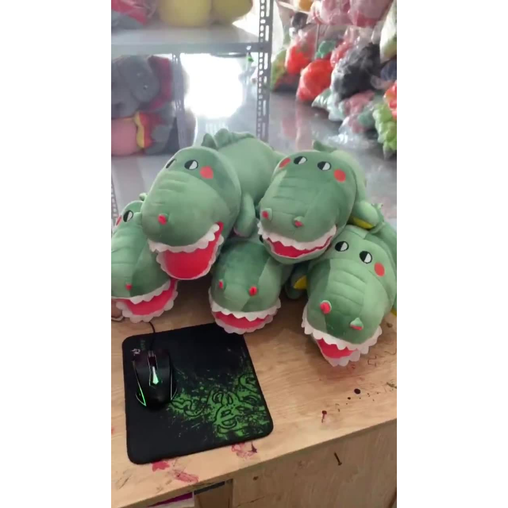 Gấu Bông Cá Sấu Ngáo Cute Chất Liệu Vải Nhung Co Dãn 4 chiều- Thú Nhồi Bông Cá Sấu Mặt Ngáo Mềm Mịn 60 Cm - SANBEO.VN