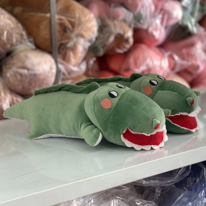 Gấu Bông Cá Sấu Ngáo Cute Chất Liệu Vải Nhung Co Dãn 4 chiều- Thú Nhồi Bông Cá Sấu Mặt Ngáo Mềm Mịn 60 Cm - SANBEO.VN