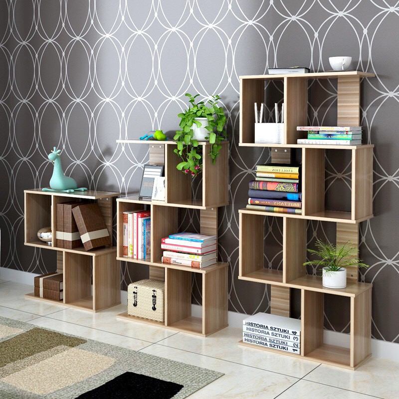Kệ gỗ sách Zizac, kệ sách nghệ thuật 3-4-5 tầng. Gỗ MDF phủ melatium cao cấp
