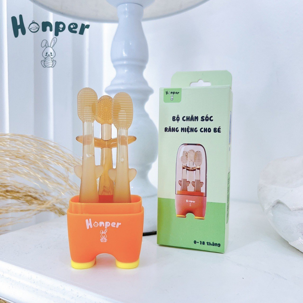 Bộ chăm sóc răng miệng Honper cao cấp 3in1 cho bé Goodbabyvn