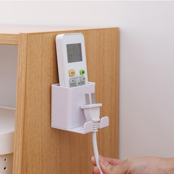 Giá đỡ Hộp để điện thoại remote điều khiển và cố định dây sạc khi sạc treo đồ dán tường GDT2 DL TECH
