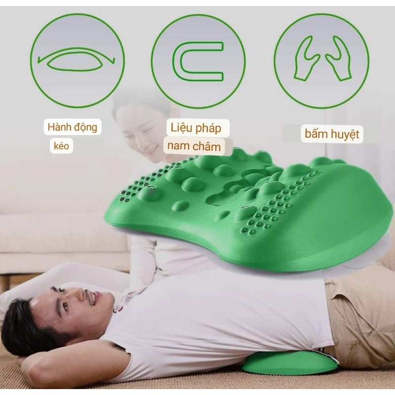 Gối hỗ trợ cột sống thắt lưng giảm đau thoát vị đĩa đệm gối lưng cong sinh lý gối giảm đau liệu pháp vật lý từ tính