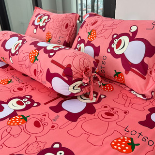 Bộ ga giường thun lạnh Hàn Quốc 4 món sẵn bo thun đệm 1m6x2m 1m8x2m