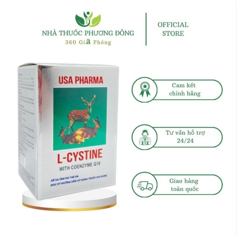 Viên uống L-CYSTINE giảm rụng tóc, đẹp da,giúp da trắng sáng, hạn chế lão hoá,dùng cho da nám,tàn nhang, không đều màu