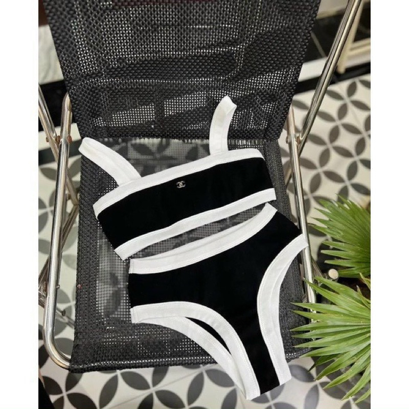 Bikini viền trắng logo hotgirl Linhtruong- ✨new collection✨