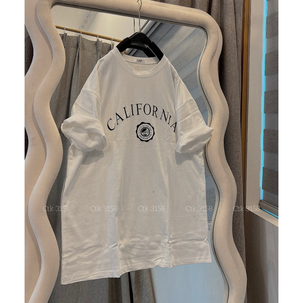 ÁoPhông 3158 Dáng Rộng Nam Nữ Unisex Tay Lỡ cotton Khô Hình In Bigsize - áo thun ngắn Tay cổ tròn