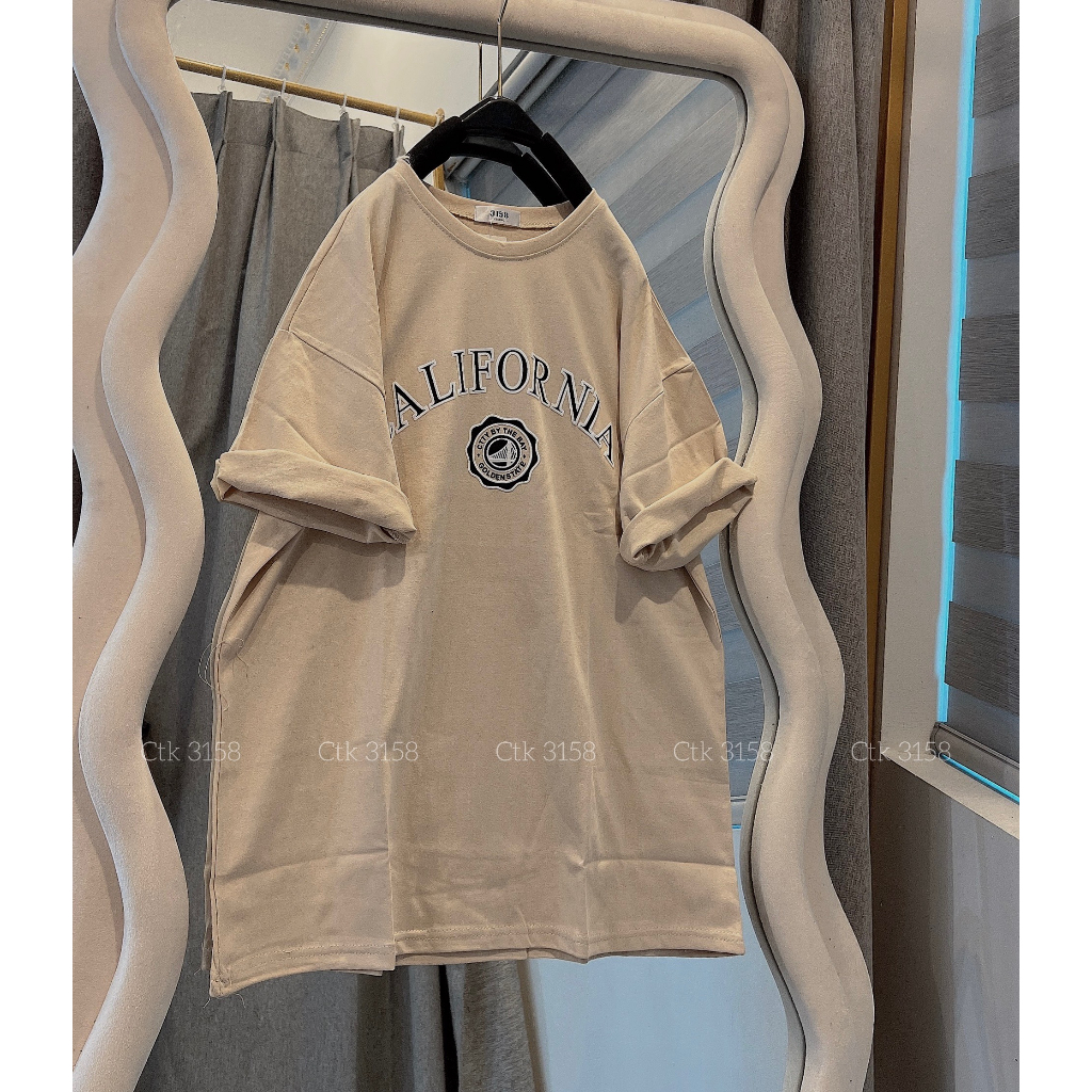 ÁoPhông 3158 Dáng Rộng Nam Nữ Unisex Tay Lỡ cotton Khô Hình In Bigsize - áo thun ngắn Tay cổ tròn