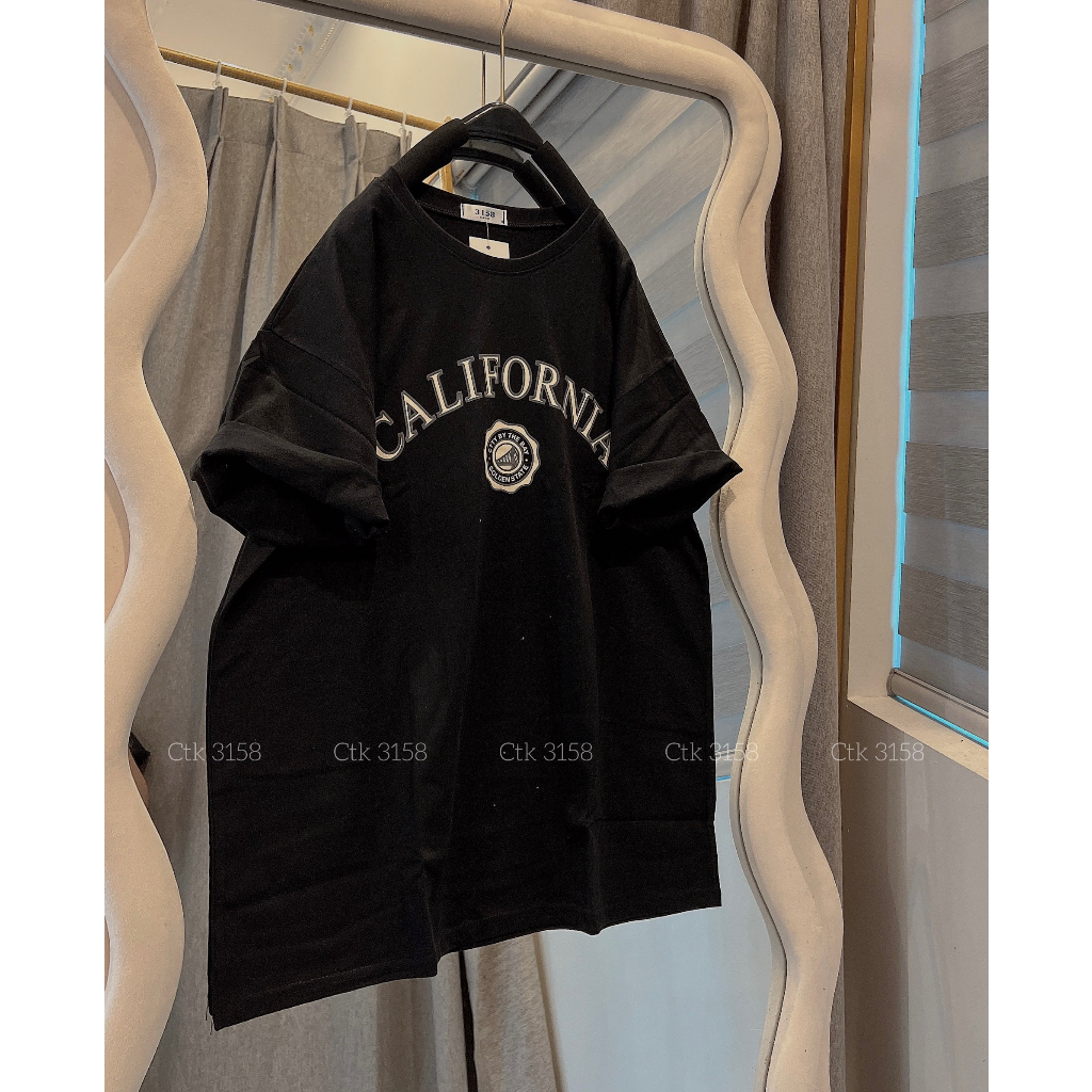 ÁoPhông 3158 Dáng Rộng Nam Nữ Unisex Tay Lỡ cotton Khô Hình In Bigsize - áo thun ngắn Tay cổ tròn