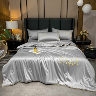 Bộ chăn ga gối trần phi lụa Stylish set 4 món (QH)