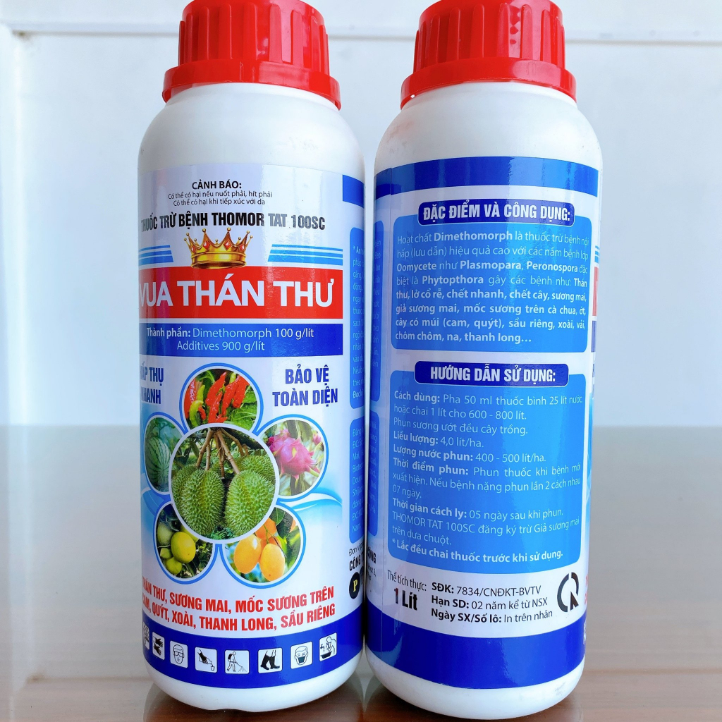 Vua Thán Thư, Tác Dụng Mạnh Thán Thư, Sương Mai, Thối Rễ, Mốc Sương, Chết Nhanh Chai 1 Lít