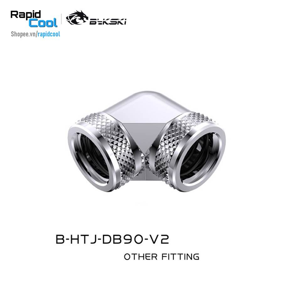 Fit com 90 độ - 2 đầu ống OD14, 3 ron cao su chống tuột siêu an toàn | BYKSKI | B-HTJ-DB90-V2