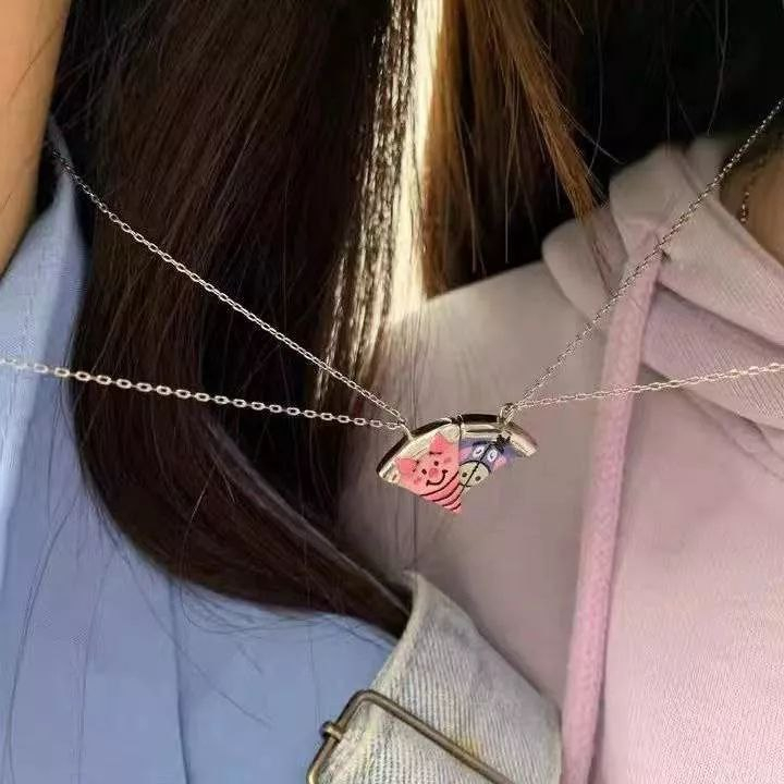 [Bluehomerv] Dây chuyền nam châm, vòng cổ nam châm tình bạn (Hàng oder)