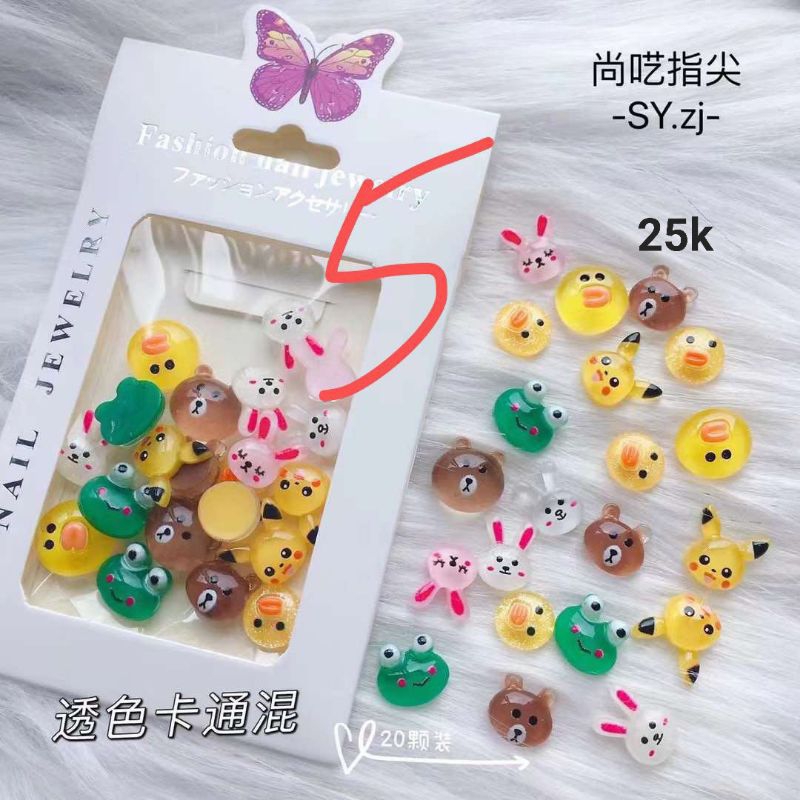 Set charm mèo Thần Tài,Doremom,gấu dâu hot trend