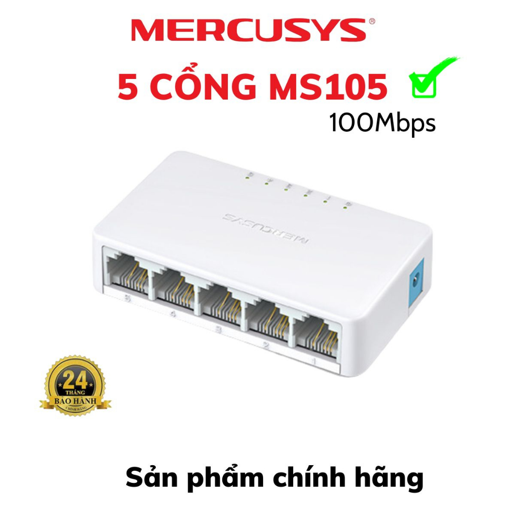 Bộ chia mạng Mercusys 5 cổng MS105 100Mbps / 8 cổng MS108 100Mbps, Cục chia mạng, Swich chia tín hiệu Lan - Chính hãng