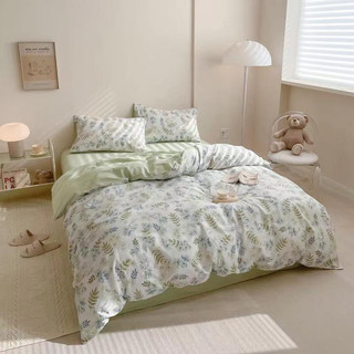 Bộ Chăn Ga Gối Cotton Living 100%cotton Hàng Nhập khẩu Cao Cấp 4 Món Vintage