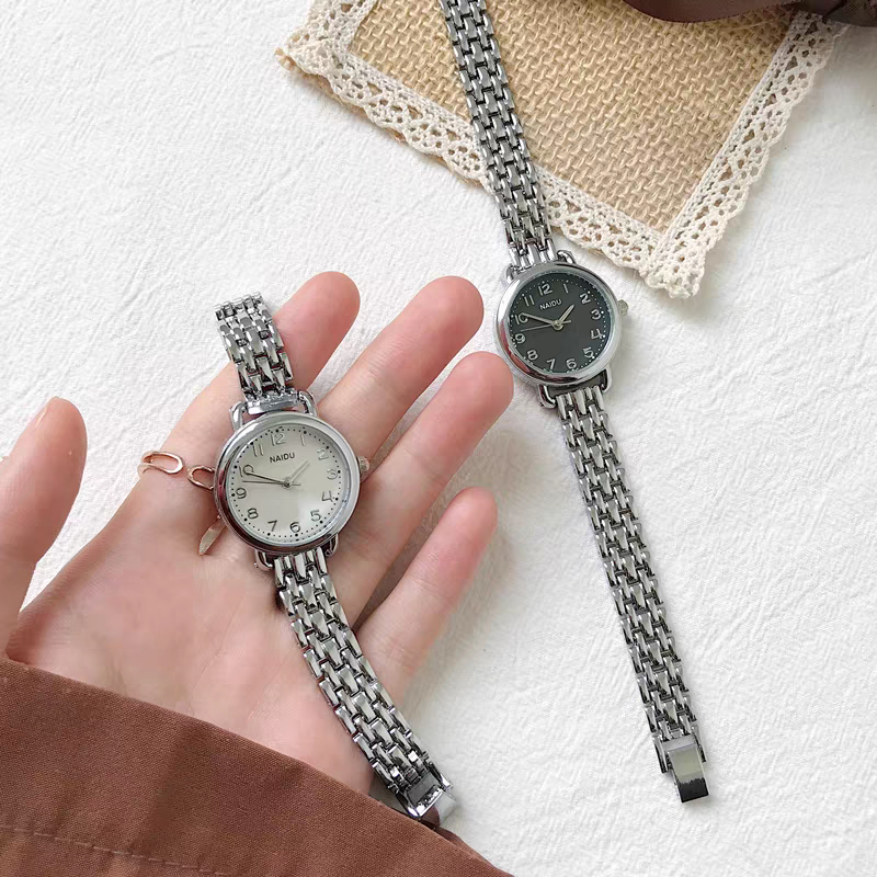 Đồng hồ nữ NAIDU mặt tròn dây kim loại sang trọng