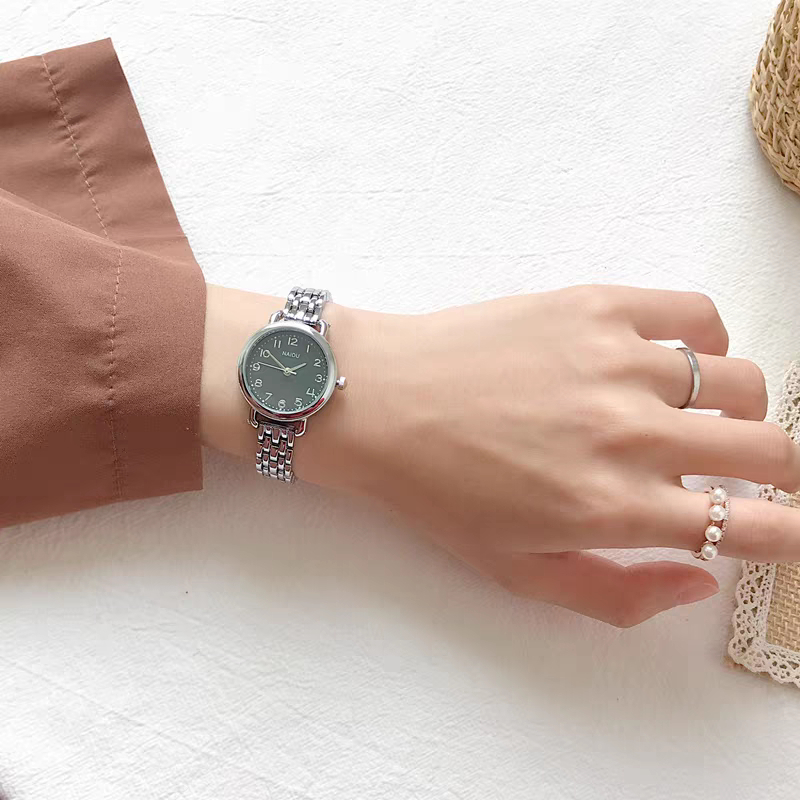 Đồng hồ nữ NAIDU mặt tròn dây kim loại sang trọng