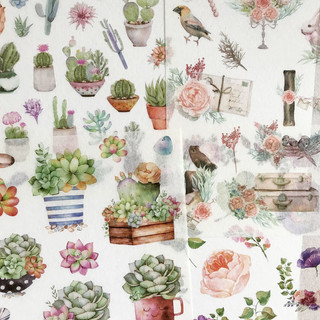 Sticker hoa cỏ giấy washi SSG008
