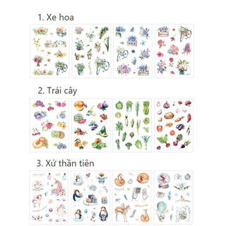 Set 4 tờ sticker giấy SSG004