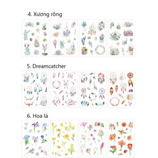 Set 4 tờ sticker giấy SSG004
