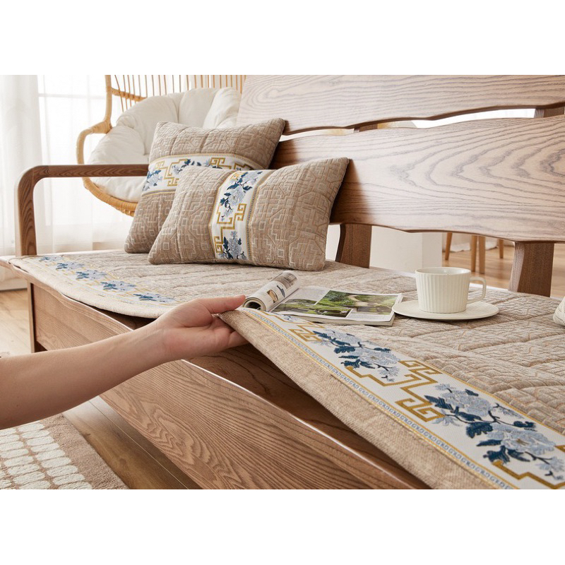 Đệm ghế gỗ chenille sang trọng # 1 size 50*50cm