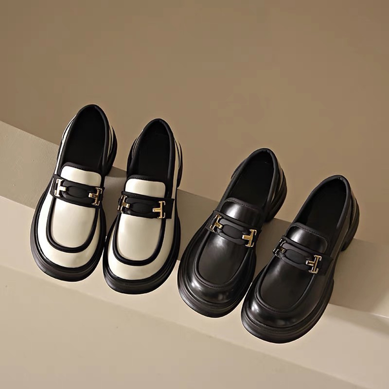 Giày búp bê xuka nữ gắn chữ TT da mềm thời trang cao cấp Giày tiểu thư kiểu dáng thời thượng