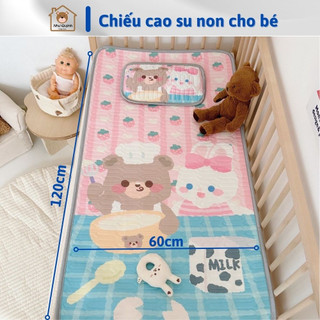 Chiếu điều hòa cao su non 3D cho bé, chiếu cao su non tặng kèm vỏ gối , chất liệu thoáng mát mềm mịn kích thước 60x120